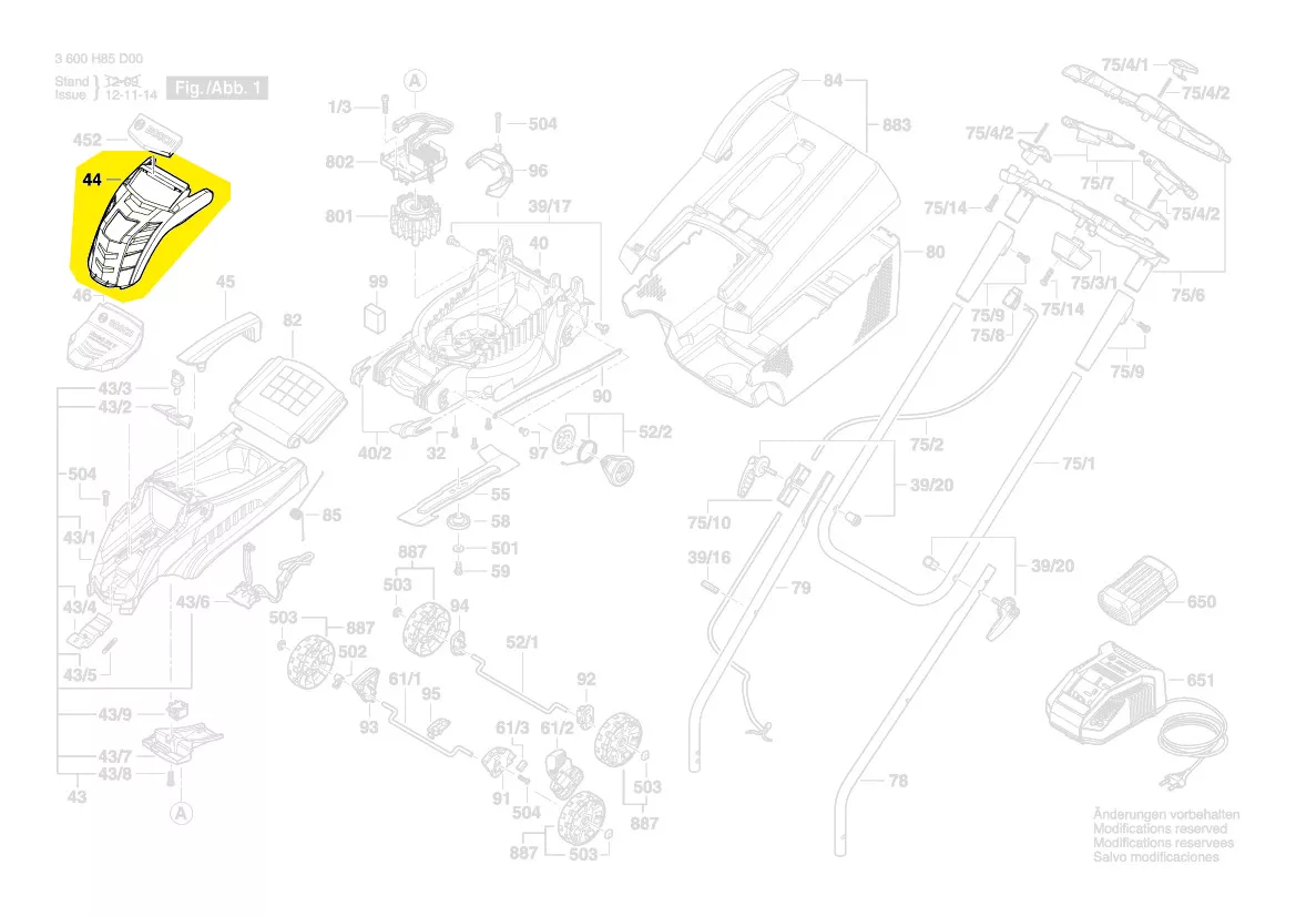 Capot avant réf. F 016 L68 005 BOSCH
